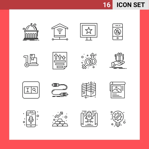 Set Universal Creative Icons Simply Vector Illustrations Web Mobile Apps — Stock Vector