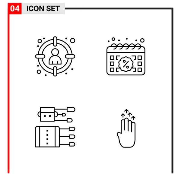 Set Universeller Kreativer Symbole Einfach Vektorillustrationen Für Web Und Mobile — Stockvektor