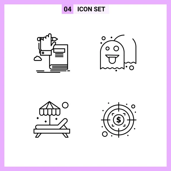 Conjunto Iconos Creativos Universales Simplemente Vector Ilustraciones Para Aplicaciones Web — Vector de stock