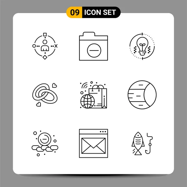 Conjunto Iconos Creativos Universales Simplemente Vector Ilustraciones Para Aplicaciones Web — Vector de stock