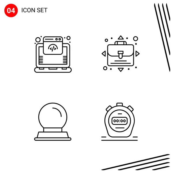 Conjunto Iconos Creativos Universales Simplemente Vector Ilustraciones Para Aplicaciones Web — Archivo Imágenes Vectoriales