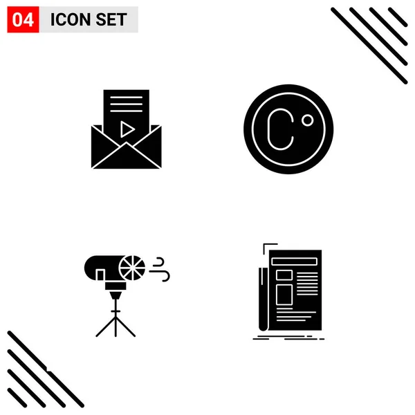 Conjunto Iconos Creativos Universales Simplemente Vector Ilustraciones Para Aplicaciones Web — Archivo Imágenes Vectoriales