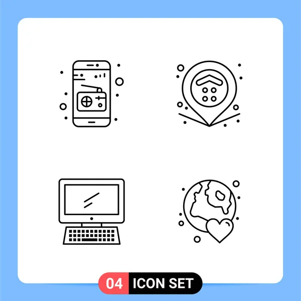 Conjunto Iconos Creativos Universales Simplemente Vector Ilustraciones Para Aplicaciones Web — Archivo Imágenes Vectoriales