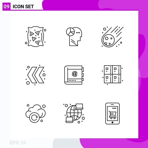 Conjunto Iconos Creativos Universales Simplemente Vector Ilustraciones Para Aplicaciones Web — Archivo Imágenes Vectoriales