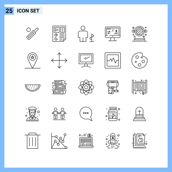 Set Universal Creative Icons Simply Vector Illustrations Web Mobile Apps — Stock Vector