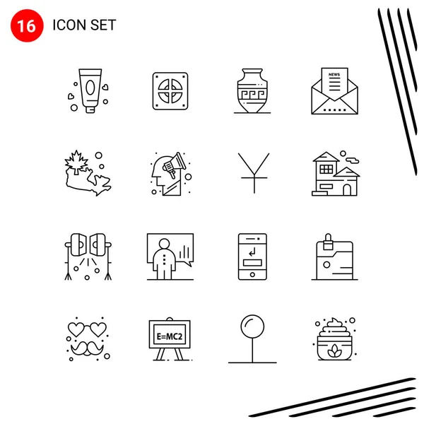 Conjunto Iconos Creativos Universales Simplemente Vector Ilustraciones Para Aplicaciones Web — Archivo Imágenes Vectoriales