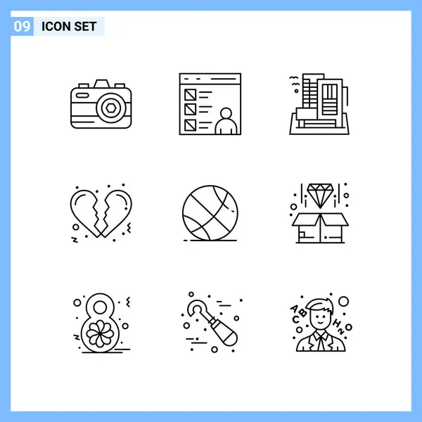 Set Universal Creative Icons Simply Vector Illustrations Web Mobile Apps — Stock Vector