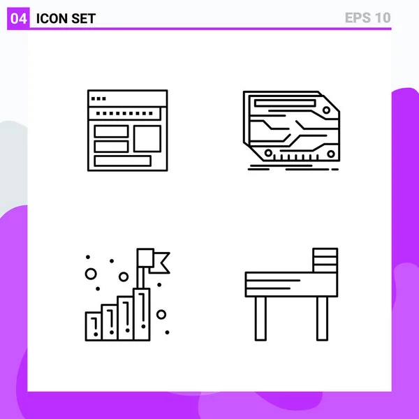 Conjunto Iconos Creativos Universales Simplemente Vector Ilustraciones Para Aplicaciones Web — Vector de stock