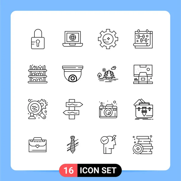 Conjunto Iconos Creativos Universales Simplemente Vector Ilustraciones Para Aplicaciones Web — Archivo Imágenes Vectoriales