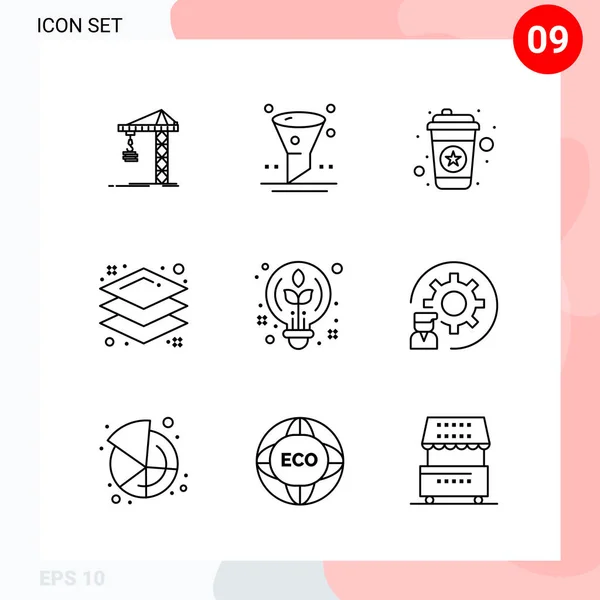 Conjunto Iconos Creativos Universales Simplemente Vector Ilustraciones Para Aplicaciones Web — Vector de stock