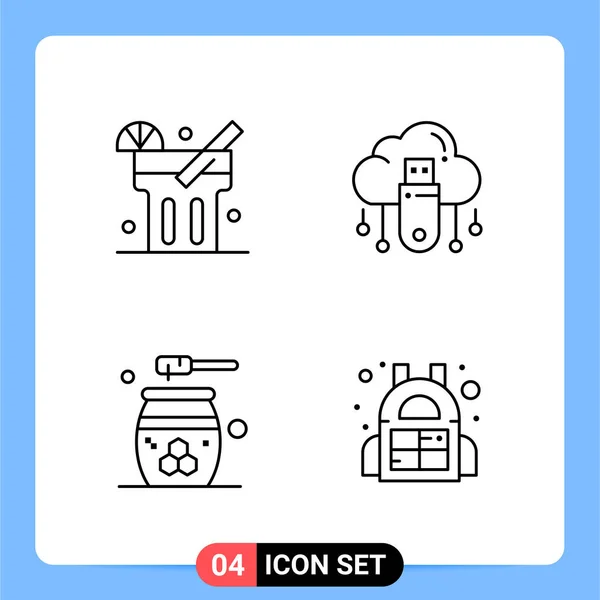 Conjunto Iconos Creativos Universales Simplemente Vector Ilustraciones Para Aplicaciones Web — Archivo Imágenes Vectoriales