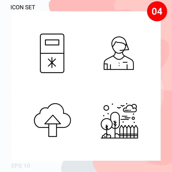 Conjunto Iconos Creativos Universales Simplemente Vector Ilustraciones Para Aplicaciones Web — Archivo Imágenes Vectoriales