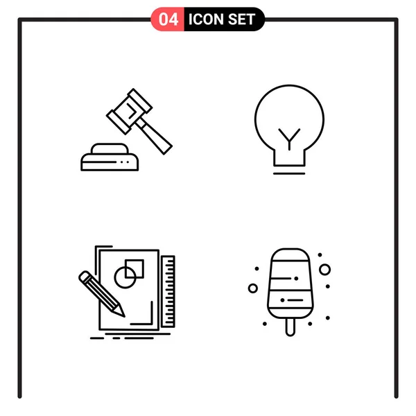 Conjunto Iconos Creativos Universales Simplemente Vector Ilustraciones Para Aplicaciones Web — Archivo Imágenes Vectoriales