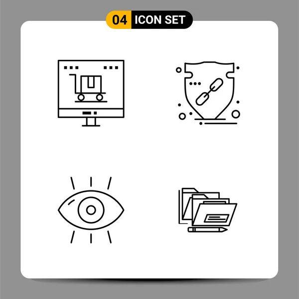 Set Universal Creative Icons Simply Vector Illustrations Web Mobile Apps — Stock Vector