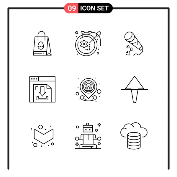 Conjunto Iconos Creativos Universales Simplemente Vector Ilustraciones Para Aplicaciones Web — Archivo Imágenes Vectoriales