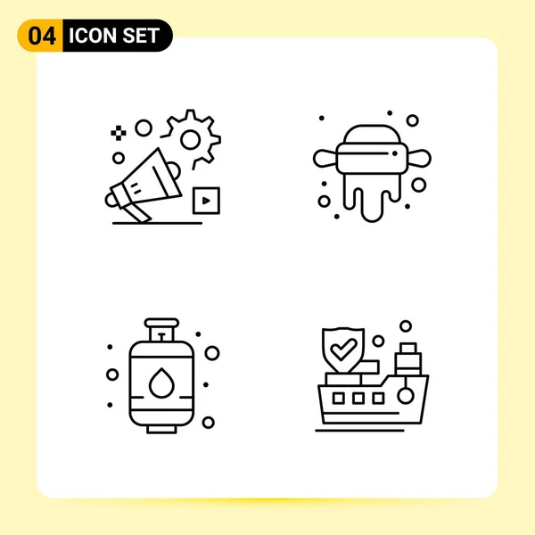 Conjunto Iconos Creativos Universales Simplemente Vector Ilustraciones Para Aplicaciones Web — Vector de stock