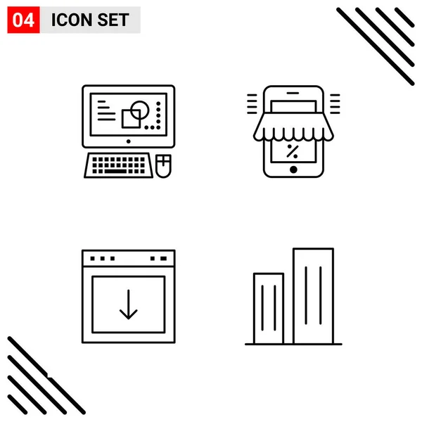 Set Universal Creative Icons Simply Vector Illustrations Web Mobile Apps — Stock Vector