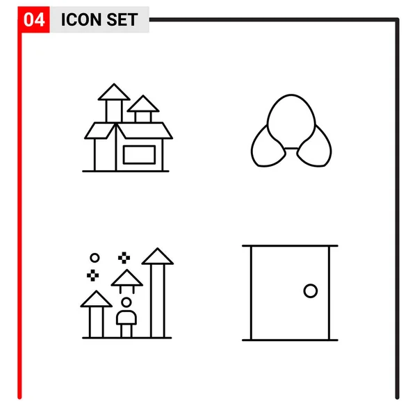 Set Universeller Kreativer Symbole Einfach Vektorillustrationen Für Web Und Mobile — Stockvektor