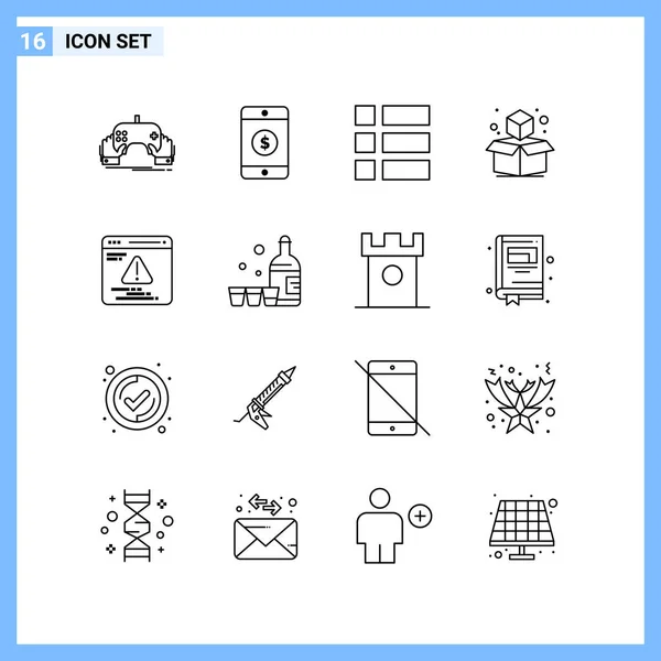 Set Universal Creative Icons Simply Vector Illustrations Web Mobile Apps — Stock Vector