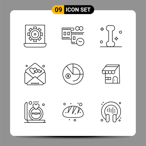 Set Dari Ikon Kreatif Universal Cukup Ilustrasi Vektor Untuk Aplikasi - Stok Vektor