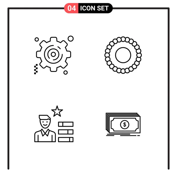 Conjunto Iconos Creativos Universales Simplemente Vector Ilustraciones Para Aplicaciones Web — Archivo Imágenes Vectoriales