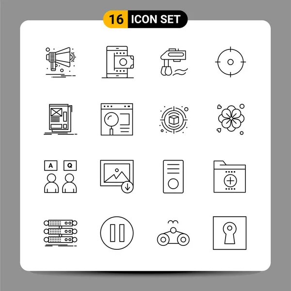 Conjunto Iconos Creativos Universales Simplemente Vector Ilustraciones Para Aplicaciones Web — Archivo Imágenes Vectoriales