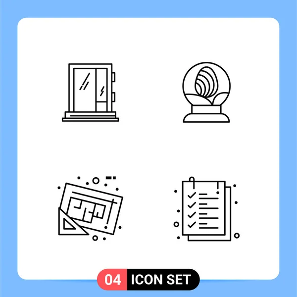 Conjunto Iconos Creativos Universales Simplemente Vector Ilustraciones Para Aplicaciones Web — Archivo Imágenes Vectoriales