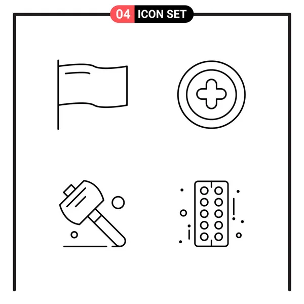 Set Universal Creative Icons Simply Vector Illustrations Web Mobile Apps — Stock Vector