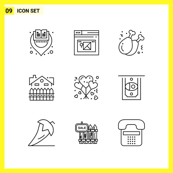 Set Universal Creative Icons Simply Vector Illustrations Web Mobile Apps — Stock Vector