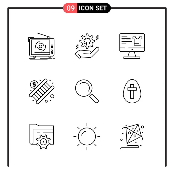 Conjunto Iconos Creativos Universales Simplemente Vector Ilustraciones Para Aplicaciones Web — Archivo Imágenes Vectoriales