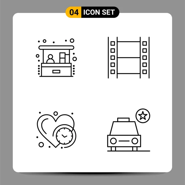 Set Universal Creative Icons Simply Vector Illustrations Web Mobile Apps — Stock Vector