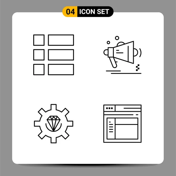 Set Dari Ikon Kreatif Universal Cukup Ilustrasi Vektor Untuk Aplikasi - Stok Vektor