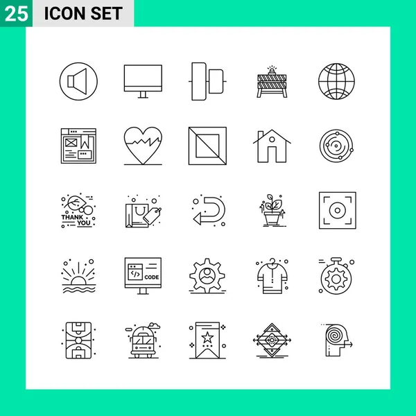 Set Dari Ikon Kreatif Universal Cukup Ilustrasi Vektor Untuk Aplikasi - Stok Vektor