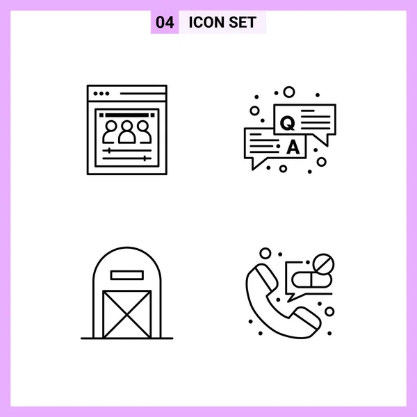 Conjunto Iconos Creativos Universales Simplemente Vector Ilustraciones Para Aplicaciones Web — Archivo Imágenes Vectoriales