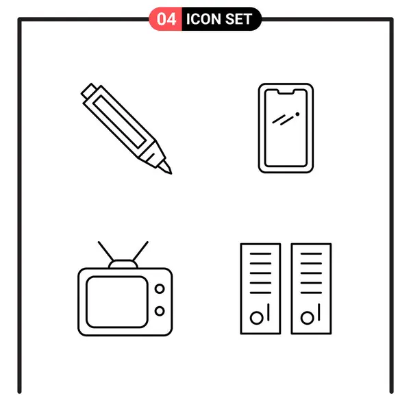 Set Universal Creative Icons Simply Vector Illustrations Web Mobile Apps — Stock Vector