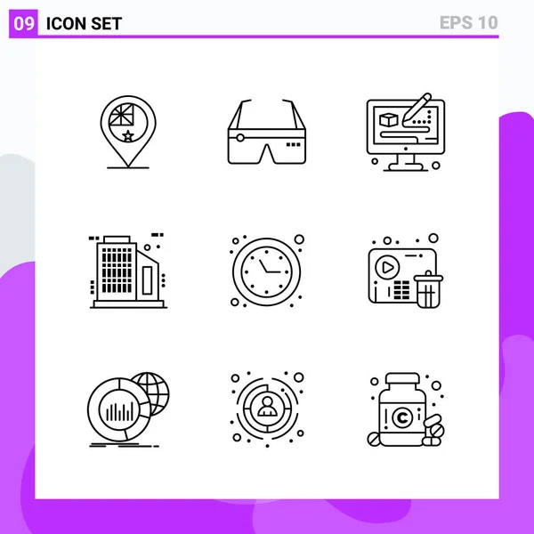 Conjunto Iconos Creativos Universales Simplemente Vector Ilustraciones Para Aplicaciones Web — Archivo Imágenes Vectoriales