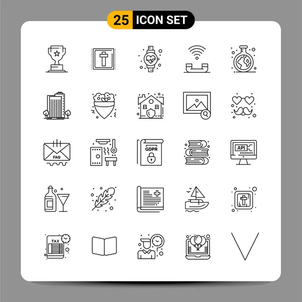 Set Universal Creative Icons Simply Vector Illustrations Web Mobile Apps — Stock Vector