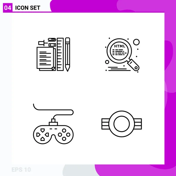 Conjunto Iconos Creativos Universales Simplemente Vector Ilustraciones Para Aplicaciones Web — Vector de stock