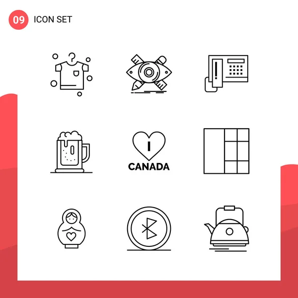 Conjunto Iconos Creativos Universales Simplemente Vector Ilustraciones Para Aplicaciones Web — Vector de stock