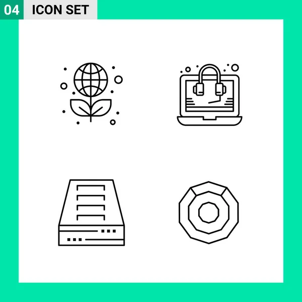 Vector Illustration Quality Icons Editable Pack Computer Network Document Other — Stock Vector