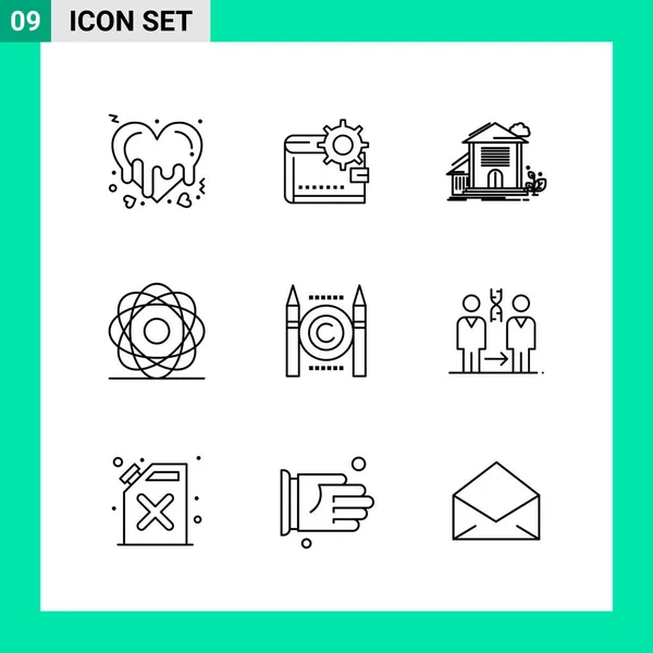 Conjunto Iconos Creativos Universales Simplemente Vector Ilustraciones Para Aplicaciones Web — Vector de stock