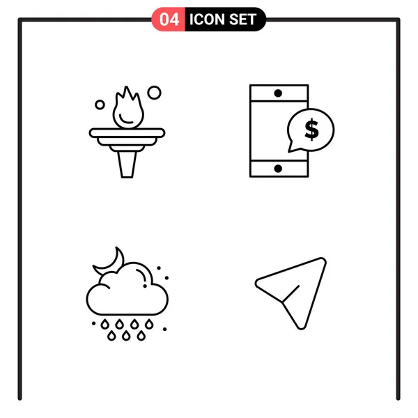 Conjunto Iconos Creativos Universales Simplemente Vector Ilustraciones Para Aplicaciones Web — Archivo Imágenes Vectoriales