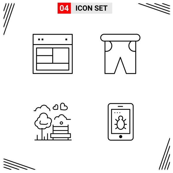 Conjunto Iconos Creativos Universales Simplemente Vector Ilustraciones Para Aplicaciones Web — Archivo Imágenes Vectoriales