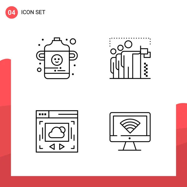 Set Universal Creative Icons Simply Vector Illustrations Web Mobile Apps — Stock Vector