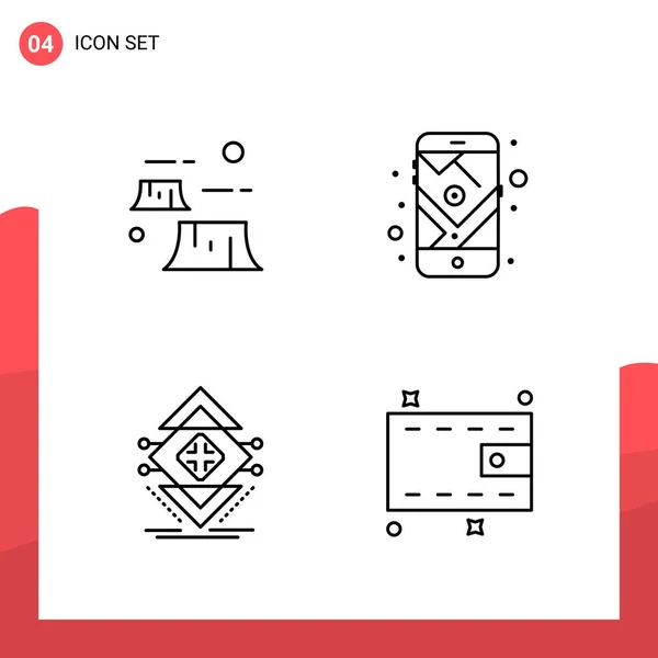 Line Icons Set Vector — Stock Vector