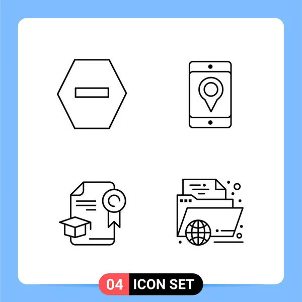 Conjunto Iconos Creativos Universales Simplemente Vector Ilustraciones Para Aplicaciones Web — Vector de stock