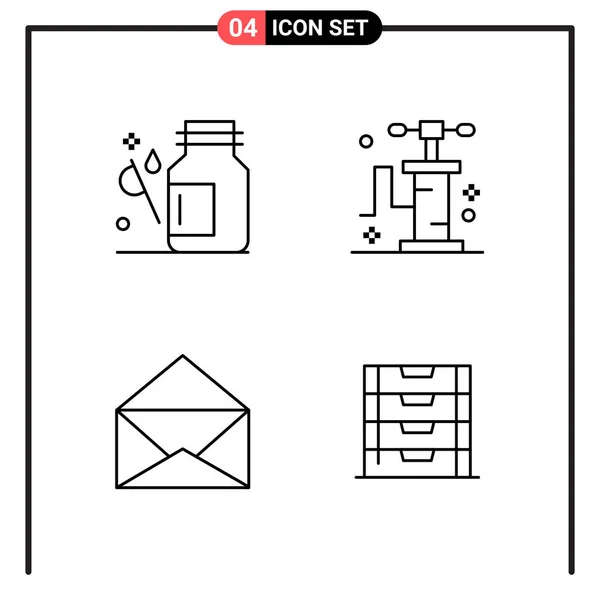 Conjunto Iconos Creativos Universales Simplemente Vector Ilustraciones Para Aplicaciones Web — Archivo Imágenes Vectoriales