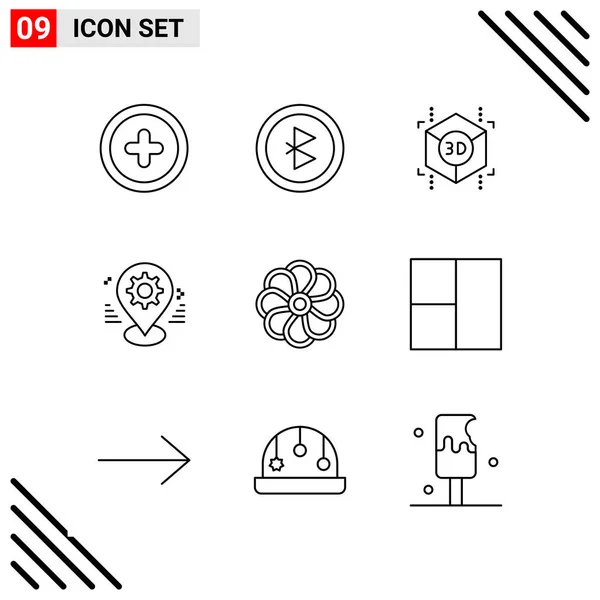 Conjunto Iconos Creativos Universales Simplemente Vector Ilustraciones Para Aplicaciones Web — Vector de stock