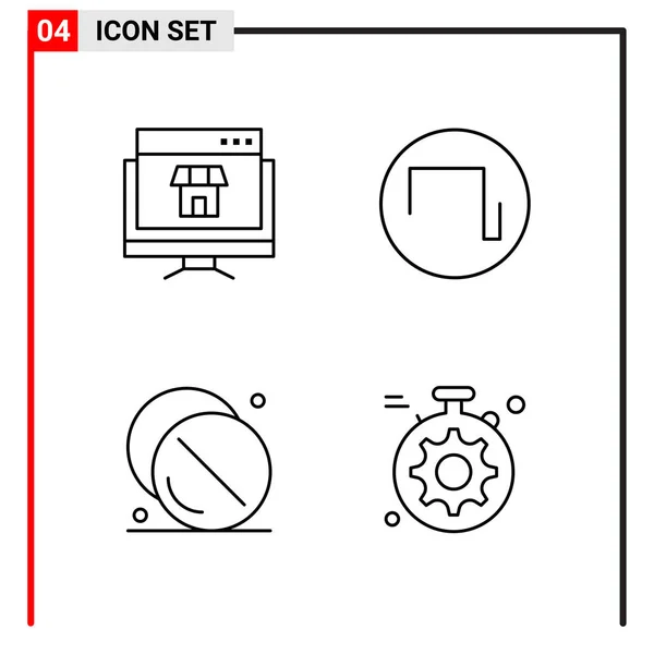 Conjunto Ícones Criativos Universais Simplesmente Vetor Ilustrações Para Web Aplicativos —  Vetores de Stock