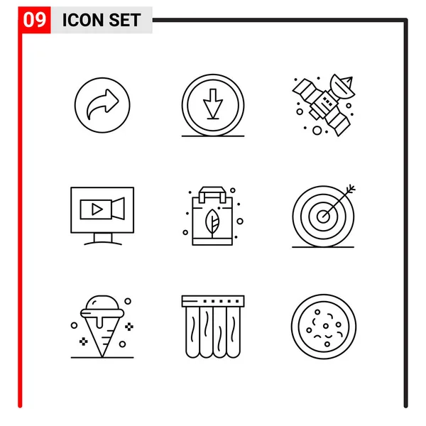 Conjunto Iconos Creativos Universales Simplemente Vector Ilustraciones Para Aplicaciones Web — Archivo Imágenes Vectoriales